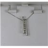 Image 1 : 10K WHITE GOLD CHAIN WITH 6 DIAMONDS IN PENDANT