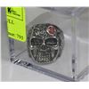 Image 1 : STAINLESS STEEL GEMMED SKULL RING - SIZE 9