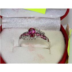 10K WHITE GOLD DIAMOND AND TOPAZ  RING W/APPRAISAL