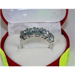 14K WHITE GOLD AND TOPAZ RING