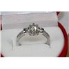 Image 1 : 14K WHITE GOLD ENGAGEMENT RING WITH 20 DIAMONDS