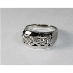 14K WHITE GOLD MENS RING 1.06TCW WITH APPRAISAL