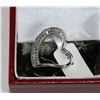 Image 1 : #10-STERLING SILVER DIAMOND HEART-SHAPED PENDANT
