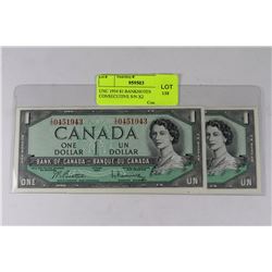 UNC 1954 $1 BANKNOTES CONSECUTIVE S/N X2