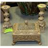 Image 1 : PAIR OF CANDLE HOLDERS WITH STORAGE BOX