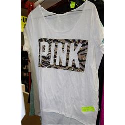BRAND NEW VICTORIA SECRET PINK SZ L SHIRT -WHITE