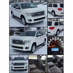 2010 WHITE TOYOTA SEQUOIA PLATINUM 4X4