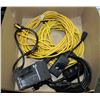 Image 1 : BOX W/EXTENTION CORDS, PHOTO ELECTRIC PLUGS