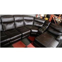 NEW BROWN LEATHER ELECTRIC RECLINING CHAISE LOUNGE