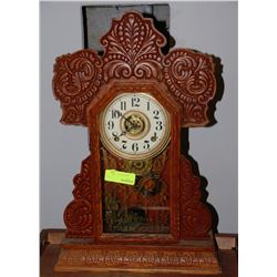 VINTAGE 1920"S E.INGRAHAM CO. GINGERBREAD CLOCK