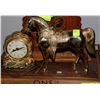Image 1 : UNITED VINTAGE BRASS HORSE CLOCK