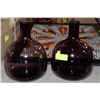 Image 1 : PAIR OF PURPLE GLASS SHOWHOME VASES