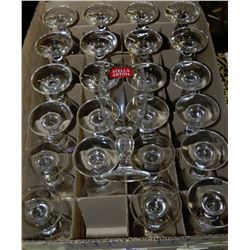 BOX OF 14 STELLA 16oz BEER GLASSES & TEN 20oz