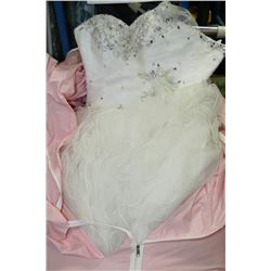 WEDDING DRESS SIZE 6,CORSET BACK,BEADED BODICE,