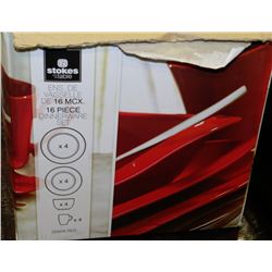 STOKES RED 16PCS DINNERWARE SET