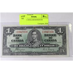1937 ONE DOLLAR BANKNOTE