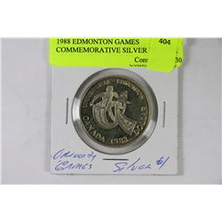 1988 EDMONTON GAMES COMMEMORATIVE SILVER DOLLAR