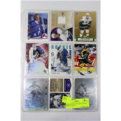 SHEET OF 9 COLLECTIBLE ROOKIE, JERSEY & NO.'D