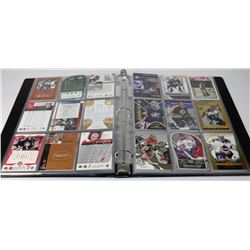 BINDER FILLED WITH ROOKIE CARDS, INSERTS, GOALIE