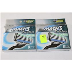 TWO 8PK MACH 3 TURBO REPLACEMENT RAZOR BLADES