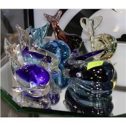 ESTATE COLLECTION OF 6 ART GLASS DOLPHINS/WHALES