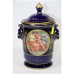 KERAMOS ESTATE HANDPAINTED COBALT BLUE  URN
