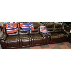 NEW CHOCOLATE BROWN RECLINING SOFA AND LOVE SEAT