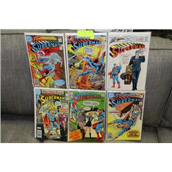 6 VINTAGE SUPERMAN COMICS INCL. 15 AND 25 CENT