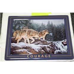 COURAGE WOLVES BY ROSEMARY MILLETTE PLATE