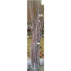 LARGE GLASS VASE WITH TWIGS