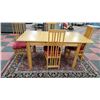Image 2 : WOODEN RECTANGULAR TABLE W/ 4 CHAIRS INCLUDING