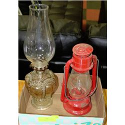 FLAT WITH 2 LAMPS INCLUDING RED OIL LAMP &