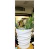 Image 1 : LARGE WHITE SHOWHOME VASE WITH ARTIFICIAL FOLLIAGE