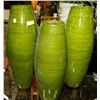 Image 1 : SET OF THREE LARGE GREEN SHOWHOME VASES