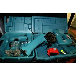 LOT OF MAKITA JIGSAW , SAW , TWO DRILL AND ROUTER