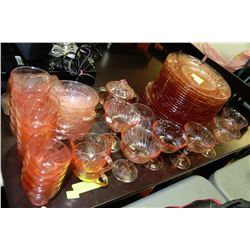 2 BOXES OF PINK DEPRESSION GLASS