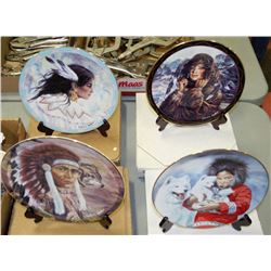 SET OF 4 NATIVE COLLECTIBLE PLATES WITH BOXES INCL