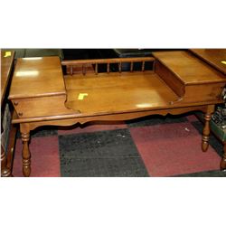 VINTAGE MAPLE COFFEE TABLE W DUAL STORAGE