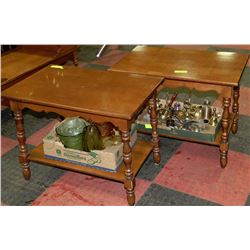 2 VINTAGE MAPLE END TABLES