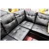 Image 4 : NEW LARGE BLACK LEATHERETTE SECTIONAL WITH