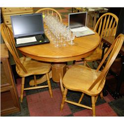 ROUND WOODEN DINING TABLE WITH 4 CHAIRS