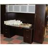 Image 1 : LARGE SHOWHOME DESK WITH HUTCH AND 2 6FT CABINETS