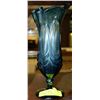 Image 1 : BLUE FLUTED ART GLASS VASE