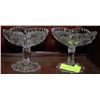 Image 1 : PAIR OF CRYSTAL OPEN STEMMED BOWLS
