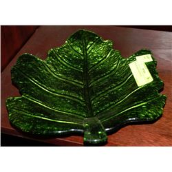 ART GLASS LEAF PLATE