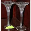 Image 1 : PAIR OF CRYSTAL STEM VASES