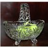 Image 1 : SMALL PINWHEEL CRYSTAL FOOTED BASKET DISH
