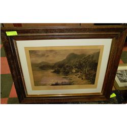 WOOD FRAMED VINTAGE LITHOGRAPH