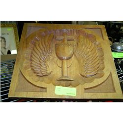 WOOD CARVED RELIGOUS PLAQUE