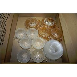 BOX WITH ESTATE GLASSES INCLUDES DEPRESSION GLASS